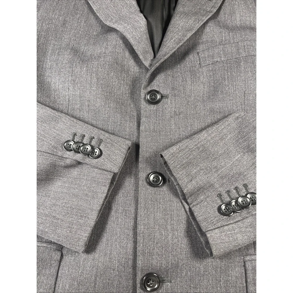 Banana Republic‎ Blazer Jacket 3 Button Mens 42S Short Bluish Gray 100% Wool